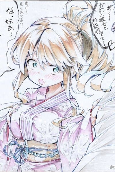 New Year's TS Girl Before & After Illustration Board